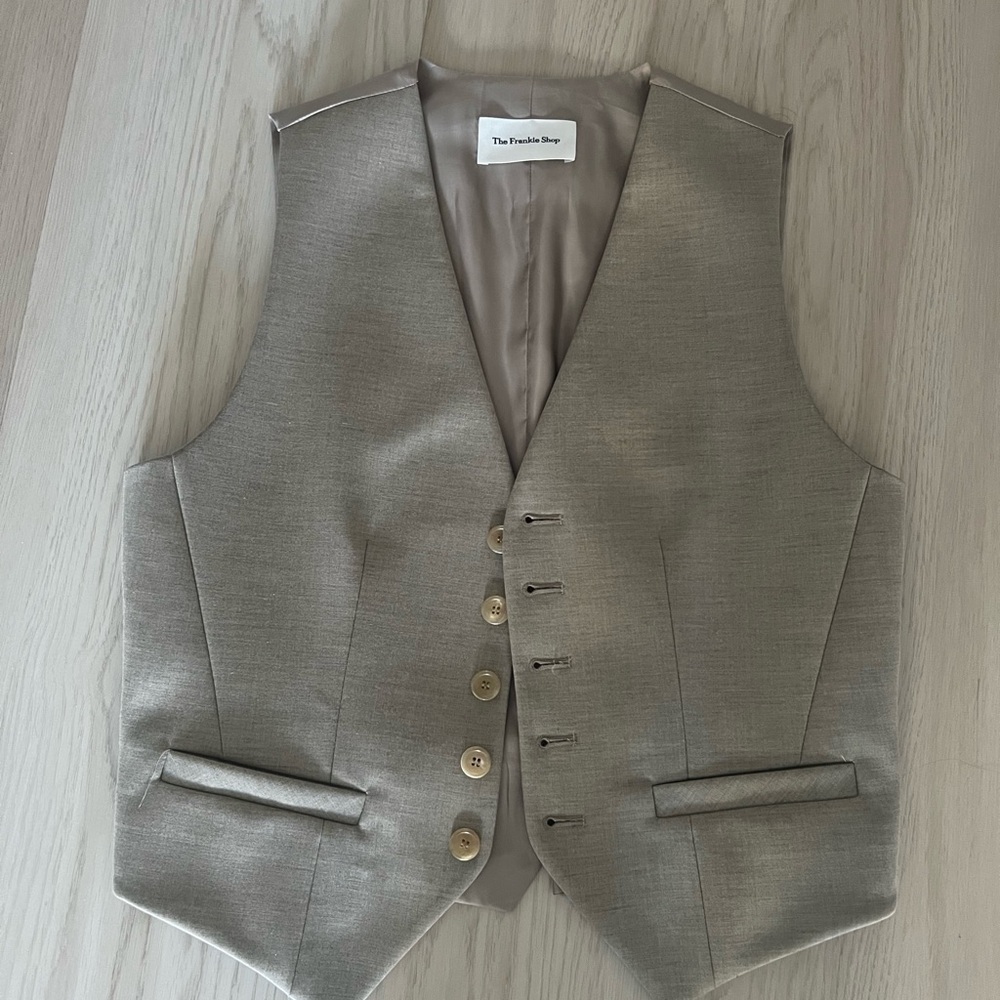 The Frankie Shop Taupe Buttoned Vest